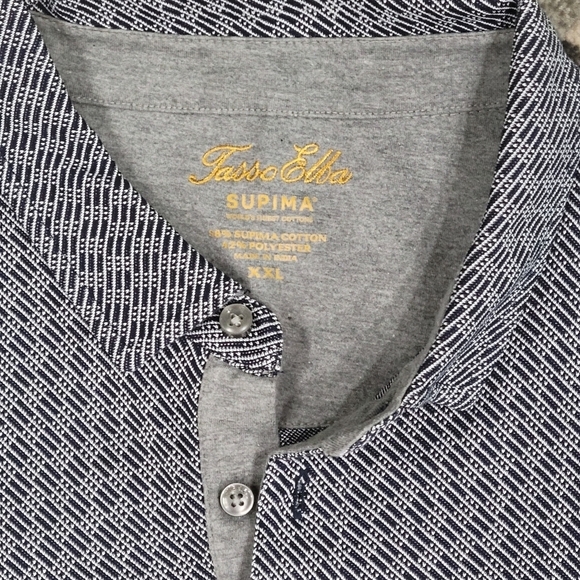 Tasso Elba Men's Blue Supima Long-Sleeve Polo XXL - Picture 11 of 13